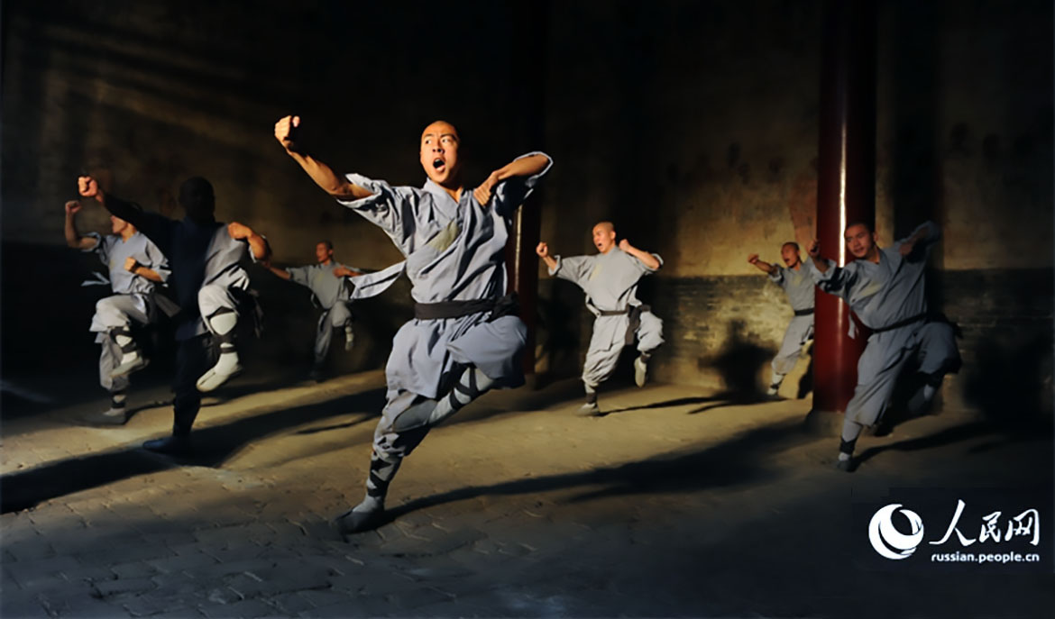 Shaolin Monks Kung Fu Demonstration in China.